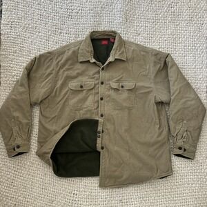 Vtg Arrow Corduroy Fleece Lined Button Up Shirt Jacket Tan XL Shacket Work Wear